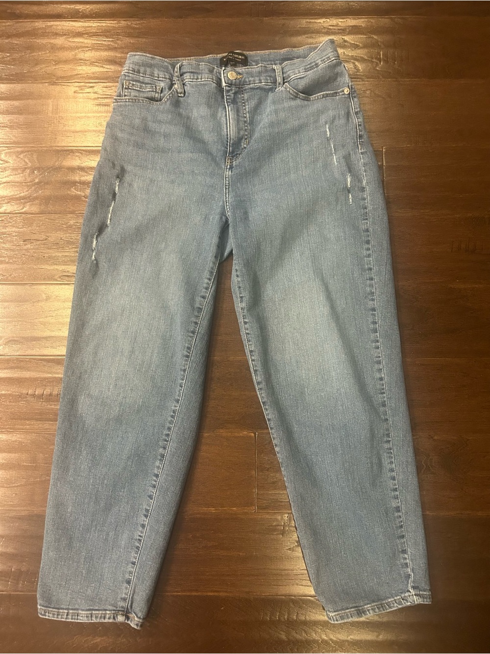 Banana Republic Light Blue Straight Leg Jeans with Subtle Distress